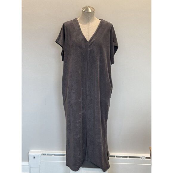 Barefoot Dreams NWT CozyTerry Caftan in Carbon Size M - Picture 2 of 6
